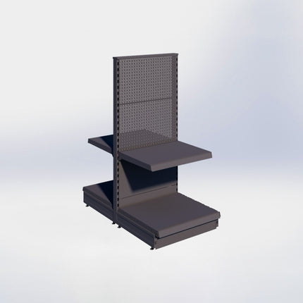 Middenstelling perforatie - H140 x B66,5 x D57 cm - 2 niveaus - Antraciet