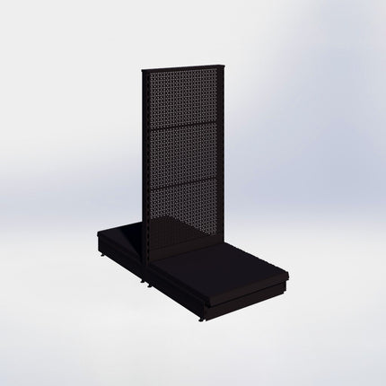 Middenstelling perforatie - H140 x B66,5 x D67 cm - 1 niveau - Zwart