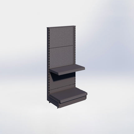 Kopstelling perforatie - H140 x B66,5 x D37 cm - 2 niveaus - Antraciet