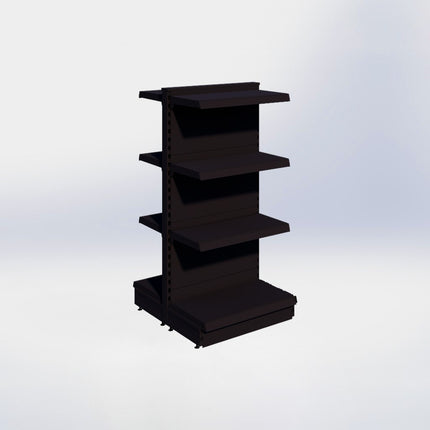 Middenstelling - H140 x B66,5 x D37 cm - 4 niveaus - Zwart