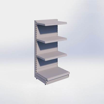 Kopstelling - H140 x B66,5 x D47 cm - 4 niveaus - Grijs