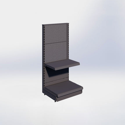 Kopstelling perforatie - H140 x B66,5 x D47 cm - 2 niveaus - Antraciet