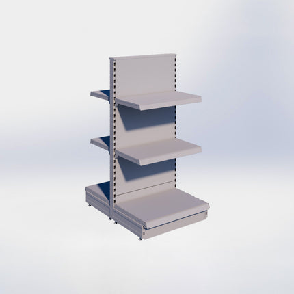 Middenstelling - H140 x B66,5 x D47 cm - 3 niveaus - Grijs