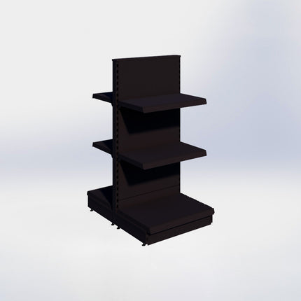 Middenstelling - H140 x B66,5 x D47 cm - 3 niveaus - Zwart