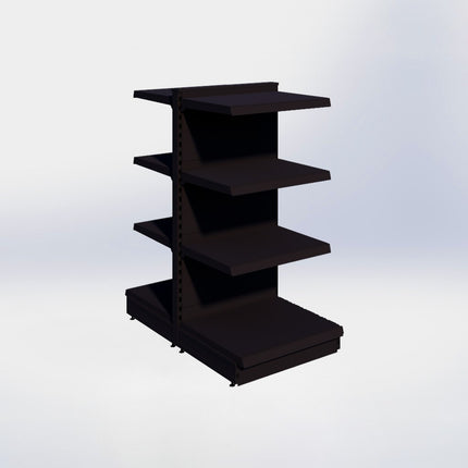 Middenstelling - H140 x B66,5 x D57 cm - 4 niveaus - Zwart