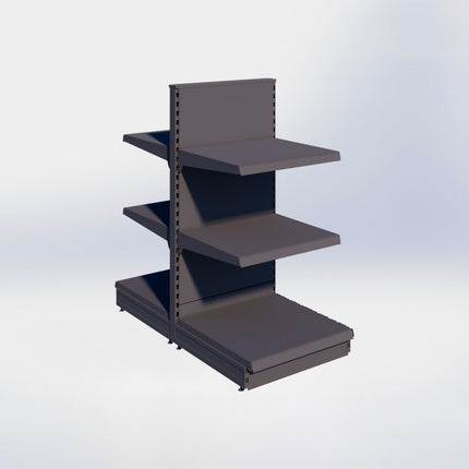 Middenstelling - H140 x B66,5 x D67 cm - 3 niveaus - Antraciet