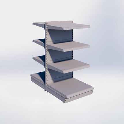 Middenstelling - H140 x B66,5 x D67 cm - 4 niveaus - Grijs