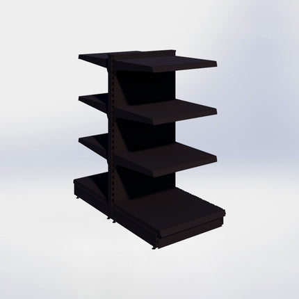 Middenstelling - H140 x B66,5 x D67 cm - 4 niveaus - Zwart