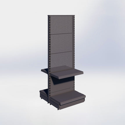 Middenstelling perforatie - H180 x B66,5 x D37 cm - 2 niveaus - Antraciet