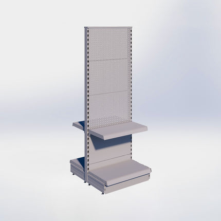 Middenstelling perforatie - H180 x B66,5 x D37 cm - 2 niveaus - Grijs