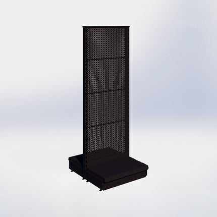 Middenstelling perforatie - H180 x B66,5 x D37 cm - 1 niveau - Zwart