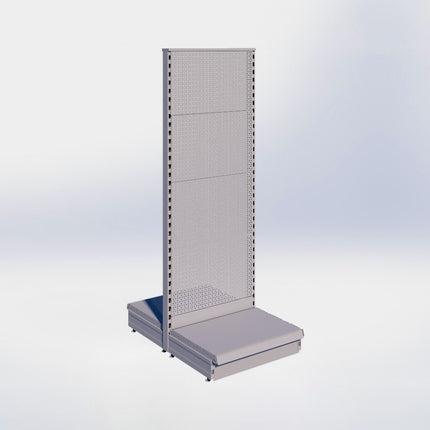 Middenstelling perforatie - H180 x B66,5 x D47 cm - 1 niveau - Grijs