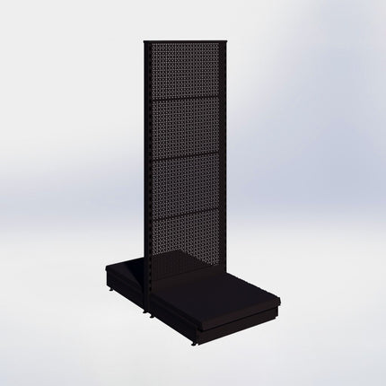 Middenstelling perforatie - H180 x B66,5 x D57 cm - 1 niveau - Zwart