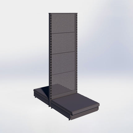 Middenstelling perforatie - H180 x B66,5 x D67 cm - 1 niveau - Antraciet