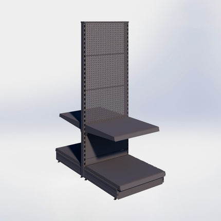 Middenstelling perforatie - H180 x B66,5 x D67 cm - 2 niveaus - Antraciet