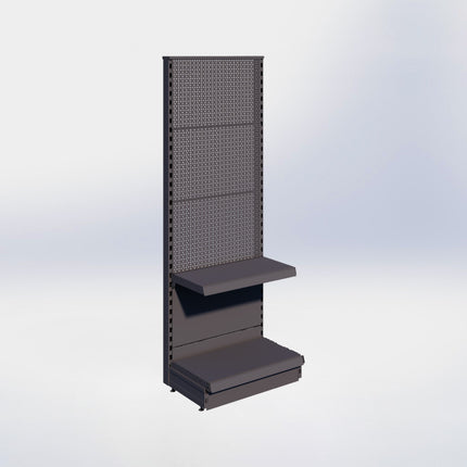 Kopstelling perforatie - H180 x B66,5 x D37 cm - 2 niveaus - Antraciet