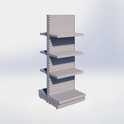 Middenstelling - H180 x B66,5 x D37 cm - 4 niveaus - Grijs