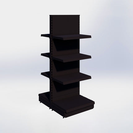 Middenstelling - H180 x B66,5 x D47 cm - 4 niveaus - Zwart