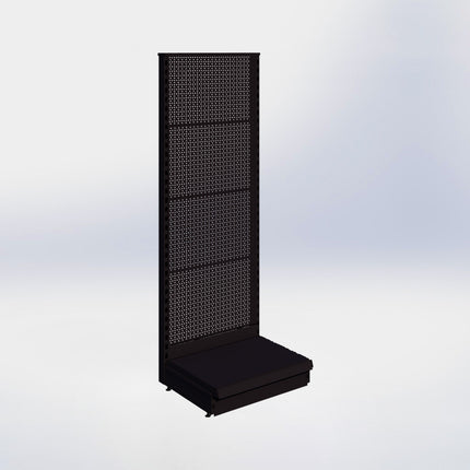 Kopstelling perforatie - H180 x B66,5 x D47 cm - 1 niveau - Zwart