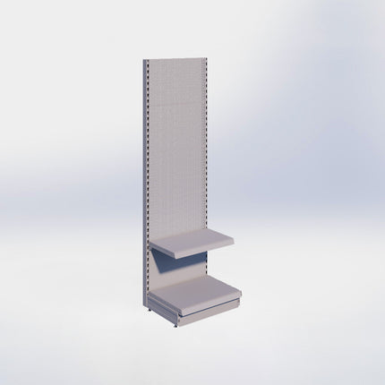 Wandstelling perforatie - H215 x B66,5 x D47 cm - 2 niveaus - Grijs