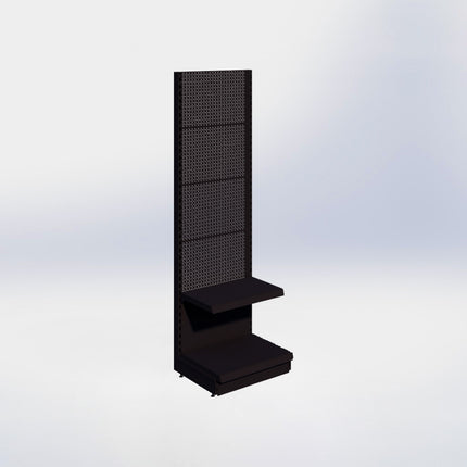 Wandstelling perforatie - H215 x B66,5 x D47 cm - 2 niveaus - Zwart