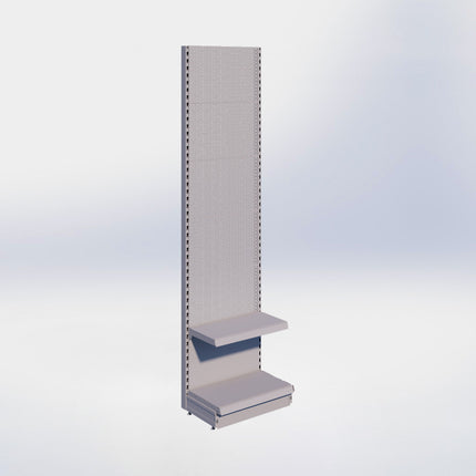 Wandstelling perforatie - H250 x B66,5 x D37 cm - 2 niveaus - Grijs