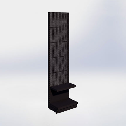 Wandstelling perforatie - H250 x B66,5 x D37 cm - 2 niveaus - Zwart