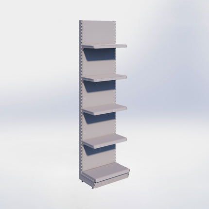 Wandstelling - H250 x B66,5 x D37 cm - 5 niveaus - Grijs