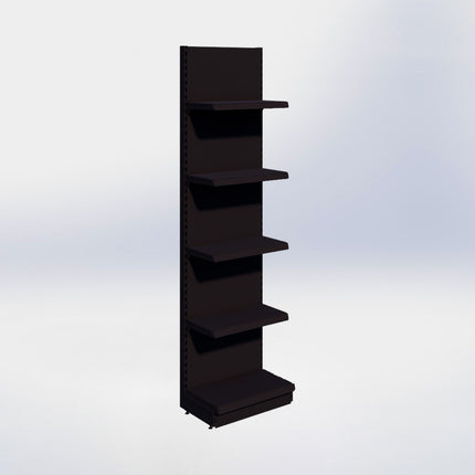 Wandstelling - H250 x B66,5 x D37 cm - 5 niveaus - Zwart