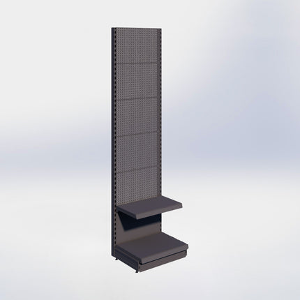 Wandstelling perforatie - H250 x B66,5 x D47 cm - 2 niveaus - Antraciet