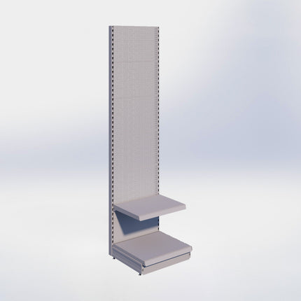 Wandstelling perforatie - H250 x B66,5 x D57 cm - 2 niveaus - Grijs