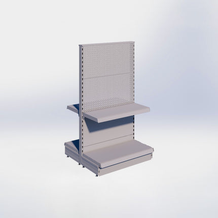 Middenstelling perforatie - H140 x B80 x D37 cm - 2 niveaus - Grijs