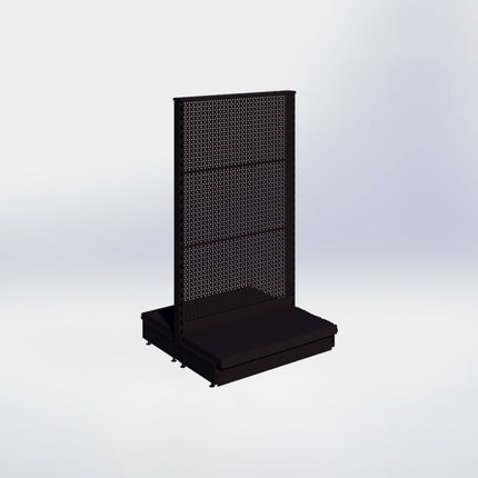 Middenstelling perforatie - H140 x B80 x D37 cm - 1 niveau - Zwart