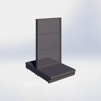 Middenstelling perforatie - H140 x B80 x D57 cm - 1 niveau - Antraciet