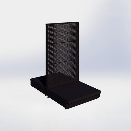 Middenstelling perforatie - H140 x B80 x D67 cm - 1 niveau - Zwart