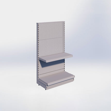 Kopstelling perforatie - H140 x B80 x D37 cm - 2 niveaus - Grijs