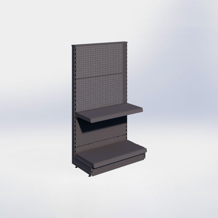 Kopstelling perforatie - H140 x B80 x D37 cm - 2 niveaus - Antraciet