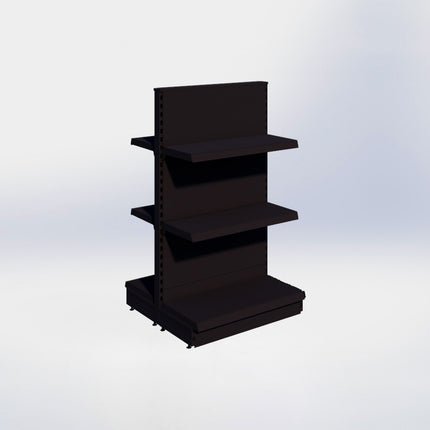 Middenstelling - H140 x B80 x D37 cm - 3 niveaus - Zwart