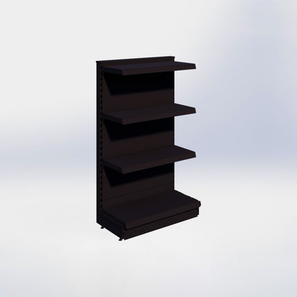 Kopstelling - H140 x B80 x D37 cm - 4 niveaus - Zwart