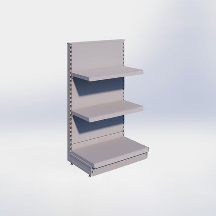 Kopstelling - H140 x B80 x D47 cm - 3 niveaus - Grijs