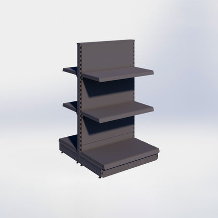 Middenstelling - H140 x B80 x D47 cm - 3 niveaus - Antraciet