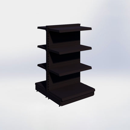 Middenstelling - H140 x B80 x D47 cm - 4 niveaus - Zwart