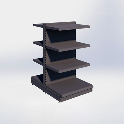 Middenstelling - H140 x B80 x D57 cm - 4 niveaus - Antraciet