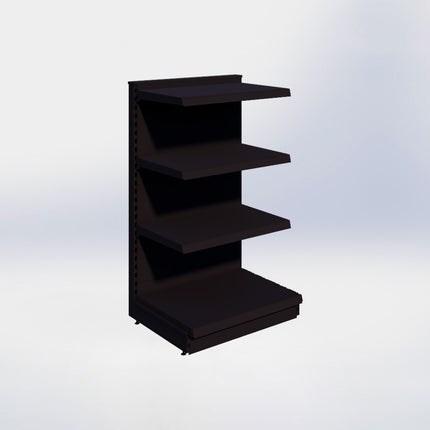 Kopstelling - H140 x B80 x D57 cm - 4 niveaus - Zwart