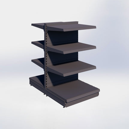 Middenstelling - H140 x B80 x D67 cm - 4 niveaus - Antraciet