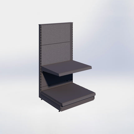 Kopstelling perforatie - H140 x B80 x D67 cm - 2 niveaus - Antraciet