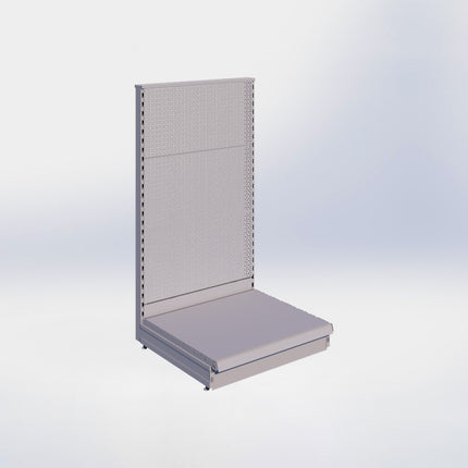 Kopstelling perforatie - H140 x B80 x D67 cm - 1 niveau - Grijs