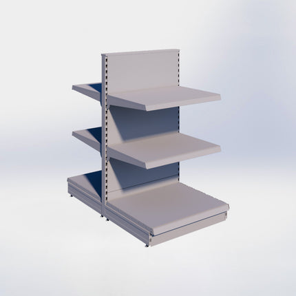 Middenstelling - H140 x B80 x D67 cm - 3 niveaus - Grijs