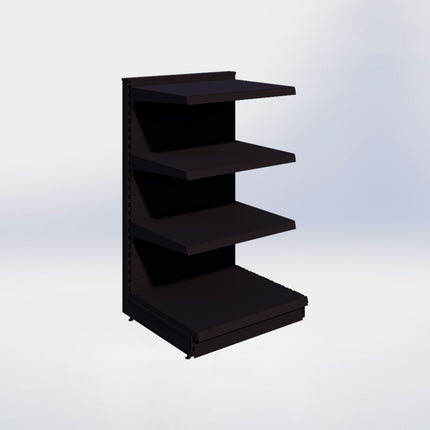 Kopstelling - H140 x B80 x D67 cm - 4 niveaus - Zwart