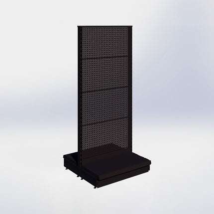 Middenstelling perforatie - H180 x B80 x D37 cm - 1 niveau - Zwart